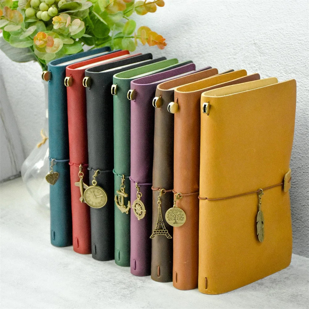 Genuine Leather Refillable Travel Journal – Handmade Retro Diary, Sketchbook & Notebook