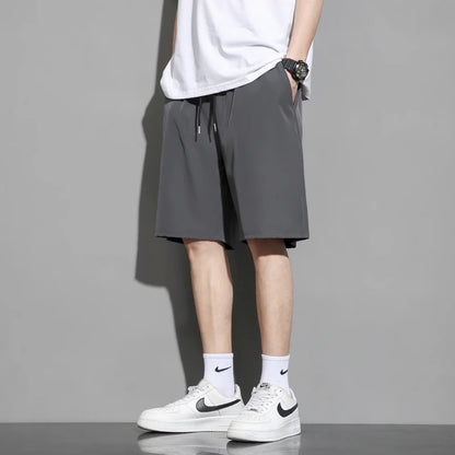 Men's Ice Silk Quick-Dry Beach Shorts – Lightweight Breathable Elastic Waist Casual Summer Shorts
