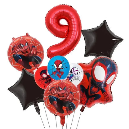 Spider Hero Birthday Party Supplies Set – Kids' Party Tableware Kit with Plates, Cups, Tablecloth, Backdrop, Balloons & Decorations