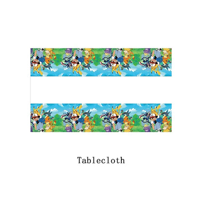 Pokémon Theme Birthday Party Decorations – Cartoon Pokémon Go Tableware Set (Cups, Plates & Pikachu Balloons) for Baby Shower & Party Favors
