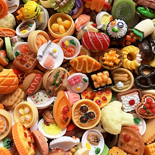 Mini Figuritas de Comida de Resina – Lindos Juguetes de Comida en Miniatura para Manualidades, Decoración de Casas de Muñecas y Regalos