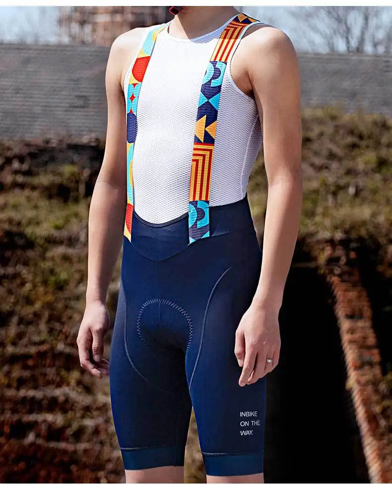 INBIKE Men's Cycling Bib Shorts – Professional Padded MTB & Road Bike Riding Shorts for Mountain Cycling