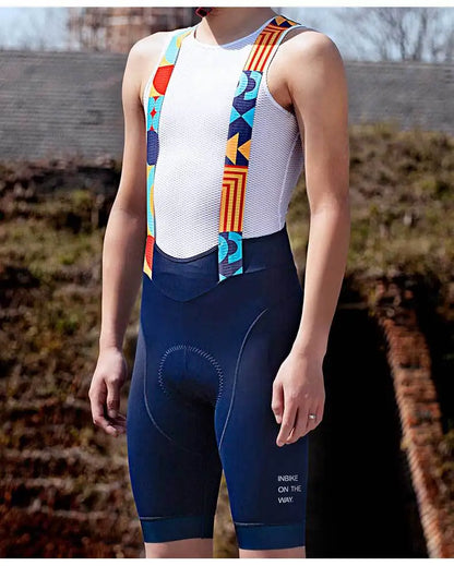 INBIKE Men's Cycling Bib Shorts – Professional Padded MTB & Road Bike Riding Shorts for Mountain Cycling