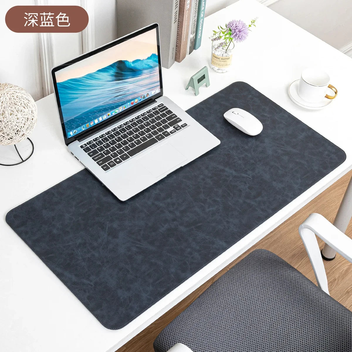 Waterproof PU Leather Desk Mat - Large Non-Slip Mouse Pad & Keyboard Desk Protector for Laptop, Office & Gaming