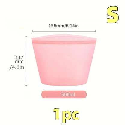 1/3PCS Reusable Silicone Food Storage Bags – Leakproof Ziplock Containers for Fridge & Freezer, Fresh-Keeping Kitchen Organizer Bags