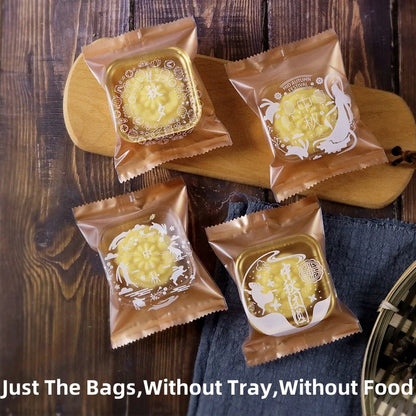 LBSISI Life 100 bolsas para galletas de luna – Bolsas de plástico transparentes para empaques de regalo caseros para festivales, galletas y crujientes de yema de huevo