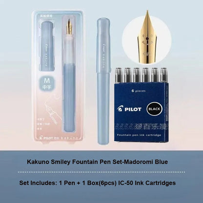 Pluma Estilográfica Pilot Kakuno – Bolígrafo de Escritura Antideslizante Fácil de Usar para Principiantes con Agarre Suave para Caligrafía, Diarios, Oficina y Colección de Papelería