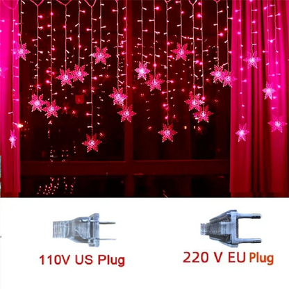 Guirlande lumineuse LED en forme de flocon de neige de 3,2 m – Guirlande lumineuse étanche pour Noël, mariages et décorations de vacances