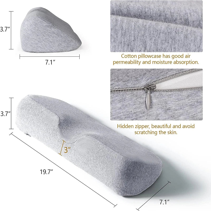 Almohada cervical de espuma viscoelástica – Almohada ergonómica contorneada para soporte de cuello, almohada ortopédica para dormir para quienes duermen de lado, boca arriba y boca abajo, cojín de cama para alivio de presión