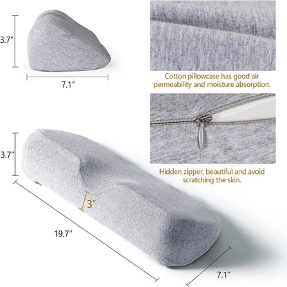 Almohada cervical de espuma viscoelástica – Almohada ergonómica contorneada para soporte de cuello, almohada ortopédica para dormir para quienes duermen de lado, boca arriba y boca abajo, cojín de cama para alivio de presión