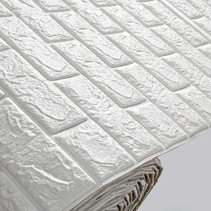 Papel tapiz de ladrillo de espuma 3D autoadhesivo – Paneles de pared impermeables despegables y pegables (70 × 1000 cm)