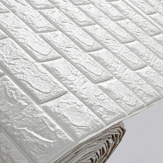 Papel tapiz de ladrillo de espuma 3D autoadhesivo – Paneles de pared impermeables despegables y pegables (70 × 1000 cm)