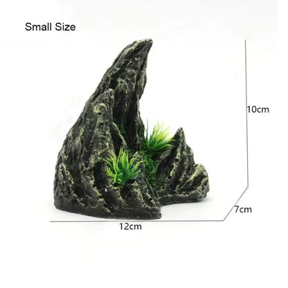 2PCS Resin Aquarium Canyon Decorations – Realistic Simulated Rock Ornaments for Fish Tanks, Underwater Aquascape & Aquarium Fish Decor