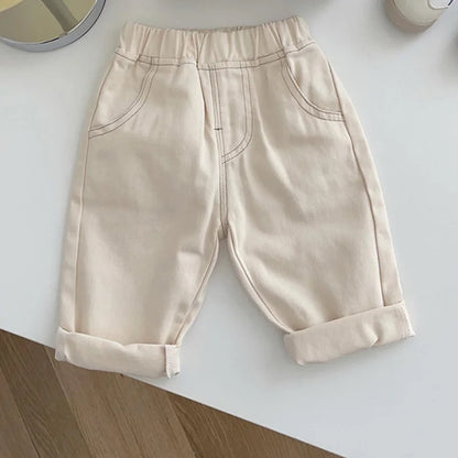 Pantalones vaqueros MILANCEL para bebé – Jeans lisos suaves para niños y niñas, pantalones informales para niños, parte inferior de moda cómoda para el uso diario de bebés y niños