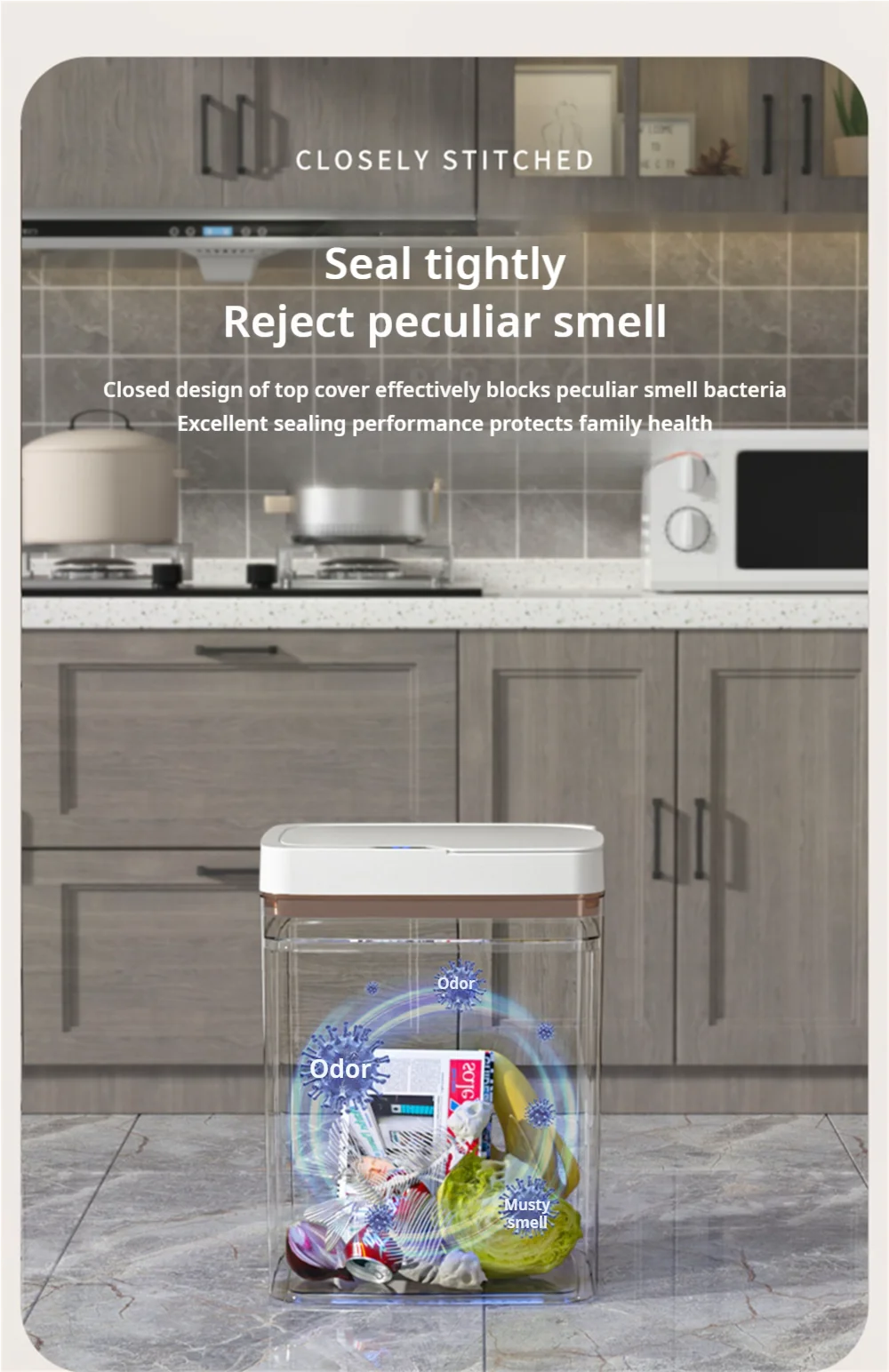 15L Smart Automatic Trash Can – Touchless Sensor Garbage Bin with Smart Bagging System for Bathroom & Home