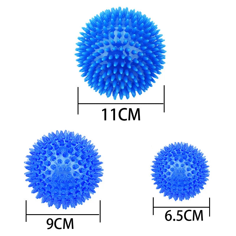 Juguete para perros con pelota chirriante de TPR, mordedor para limpiar los dientes para perros, gatos y cachorros, juguete interactivo de entrenamiento