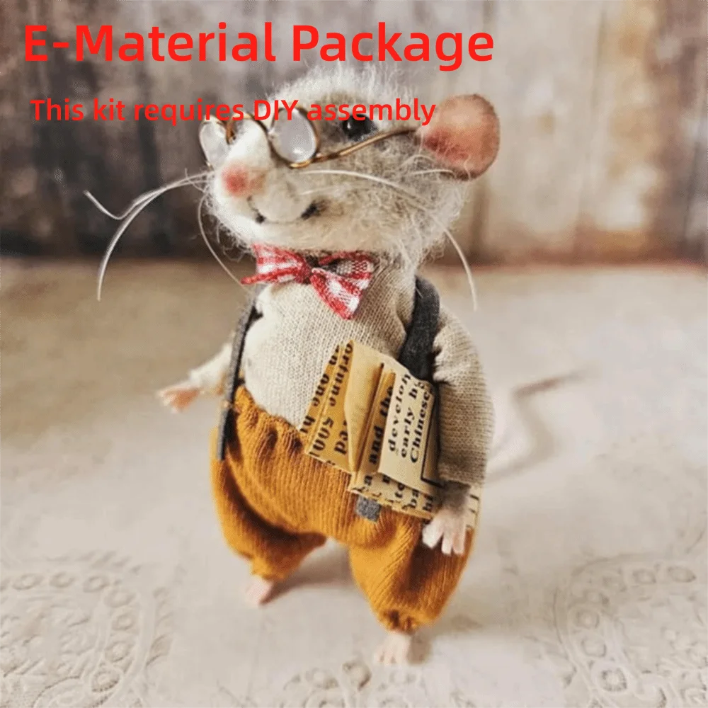 Needle Felted Mouse Christmas Ornament – Cute Wool Felt Mouse Hanging Decoration, Handmade Craft Decor for Christmas Tree & Home