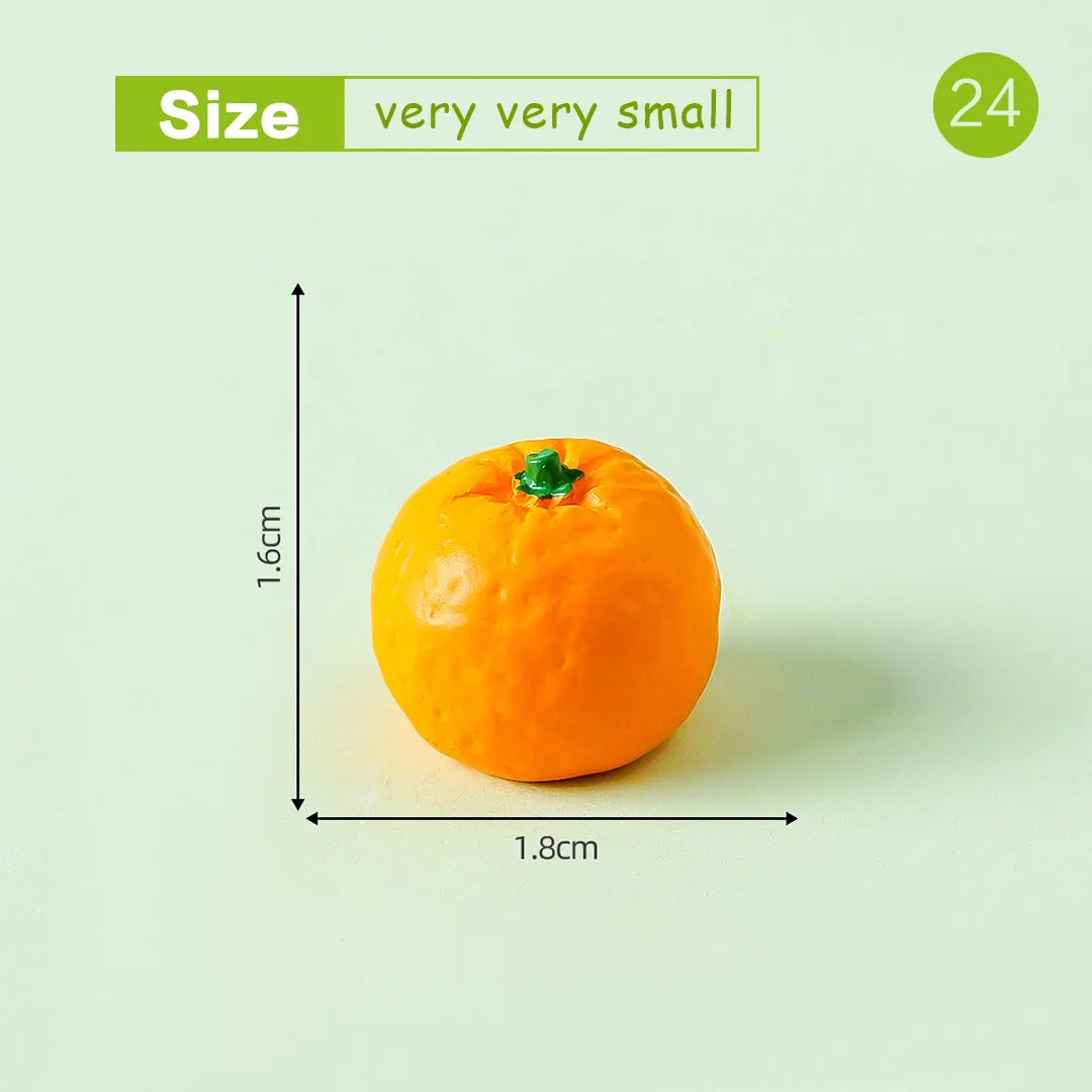 Lot de 10 mini figurines de fruits – Miniatures de fruit du dragon, noix de coco, melon d'eau, orange, pomme, banane et ananas pour la décoration de jardin miniature, les scènes de maison de poupée, les pots de plantes et les loisirs créatifs