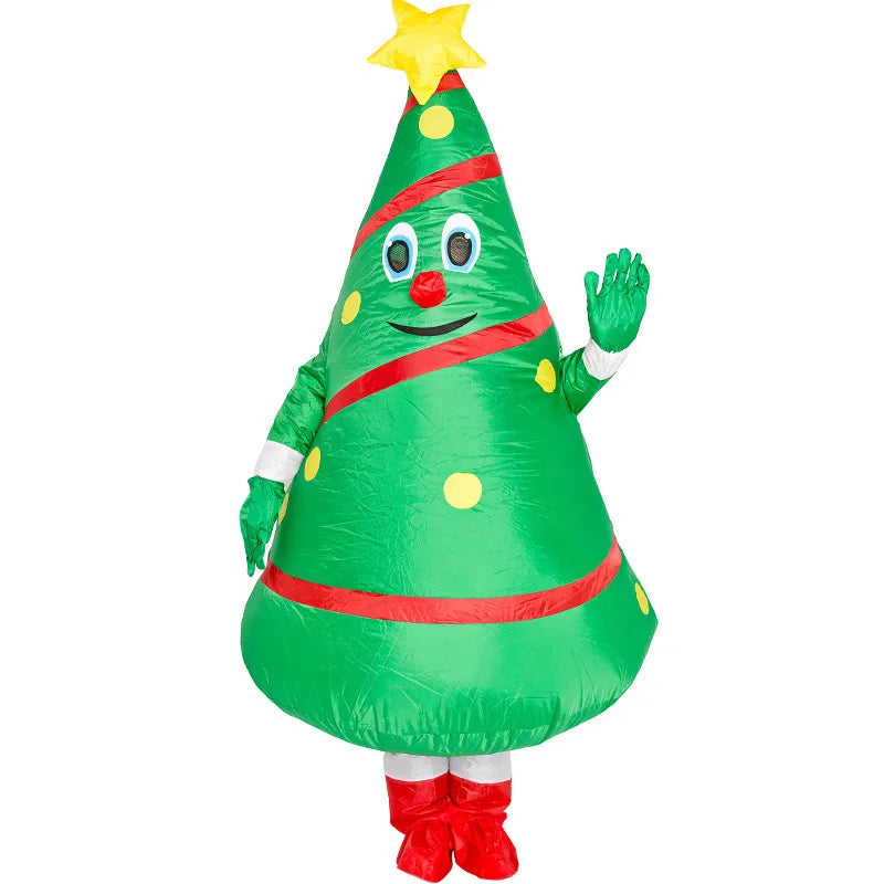 Adult Inflatable Christmas Costumes Santa Claus Christmas Tree Snowman Cosplay Suit for Halloween, Purim, Fancy Dress Parties and Holiday Celebrations