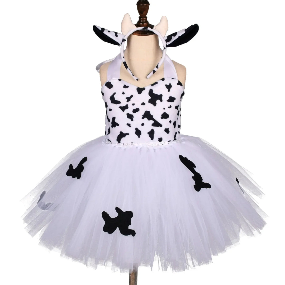 Baby Girls Animal Tutu Dress – Forest Theme Giraffe, Cow, Tiger, Leopard & Zebra Print Costume for Halloween & Birthday Parties