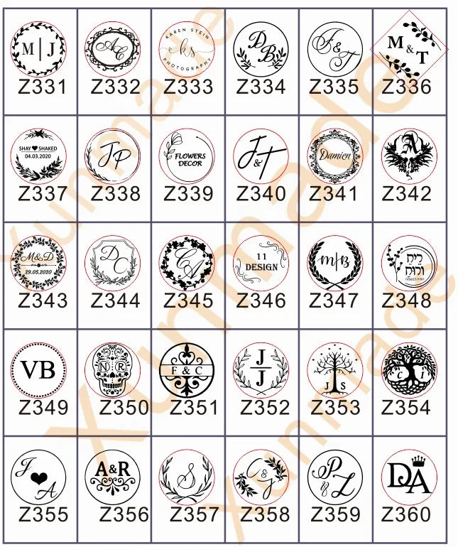 Sello de cera personalizado para bodas – Iniciales y logo personalizados, sello de metal para invitaciones | Embalaje de regalo DIY y accesorio de decoración de bodas