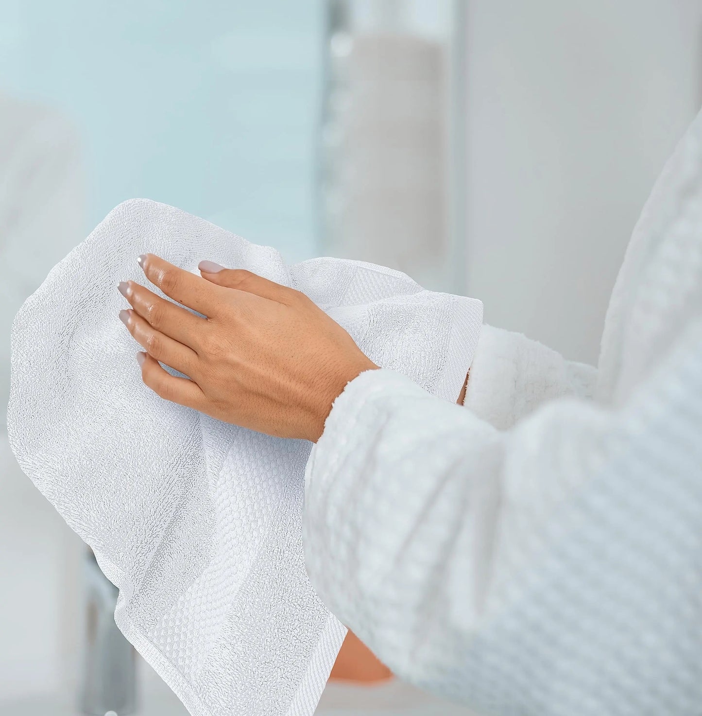 Serviettes à main de luxe en coton égyptien – Collection de serviettes de visage très absorbantes, gants de toilette doux de qualité hôtel et spa 33 x 74 cm pour salle de bain, maison et invités