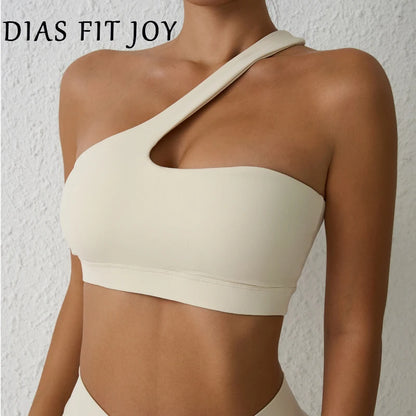 Sujetador deportivo de un hombro para mujer – Top de yoga con diseño de espalda desmontable, camiseta sin mangas sexy para fitness, gimnasio y entrenamiento