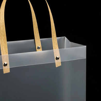 10PCS Frosted PVC Tote Gift Bags – Waterproof Transparent Reusable Gift, Candy & Party Favor Bags for Packaging & Shopping