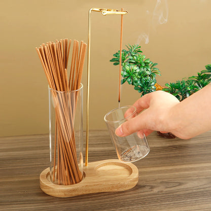 2-in-1 Incense Holder – Stick Incense Burner with Removable Glass Ash Catcher & Incense Stick Organizer for Home Decor