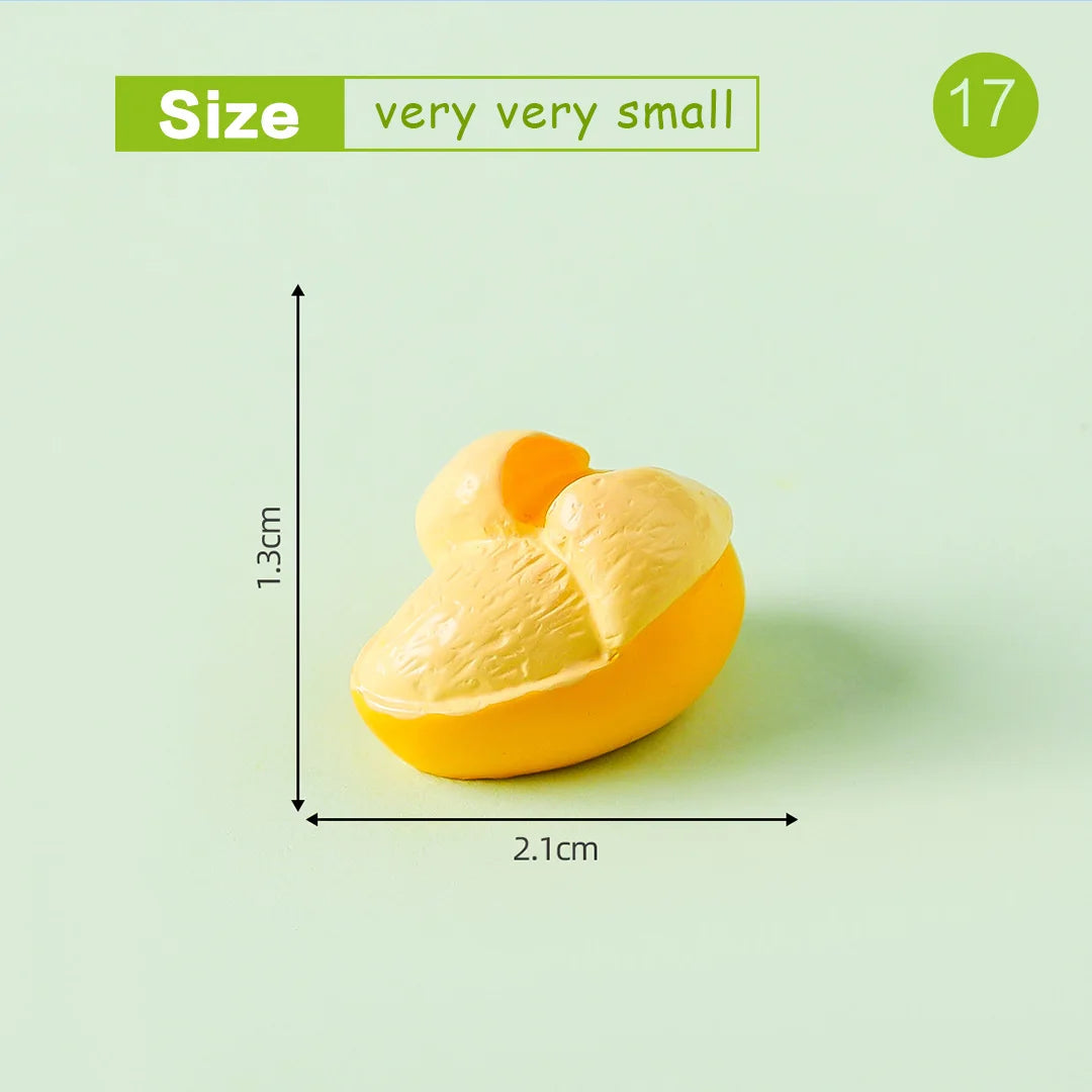 Lot de 10 mini figurines de fruits – Miniatures de fruit du dragon, noix de coco, melon d'eau, orange, pomme, banane et ananas pour la décoration de jardin miniature, les scènes de maison de poupée, les pots de plantes et les loisirs créatifs