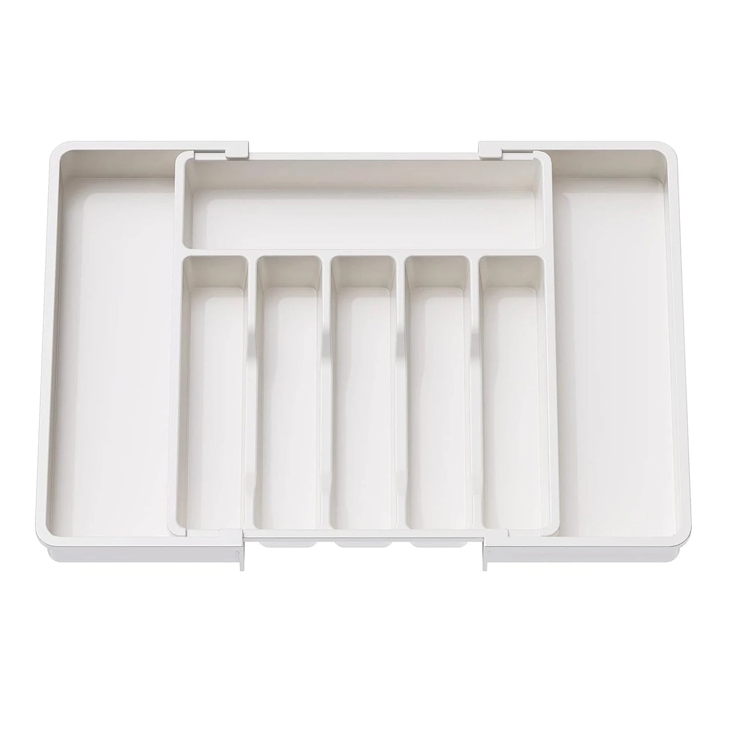 Adjustable Flatware Drawer Organizer – Plastic Kitchen Utensil Storage Tray for Cutlery, Tableware & Countertop