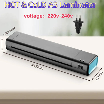 9-Inch A3/A4 Laminating Machine – Fast 90-Second Preheat Hot & Cold Laminator for Documents, Photos, Cards & Office Use