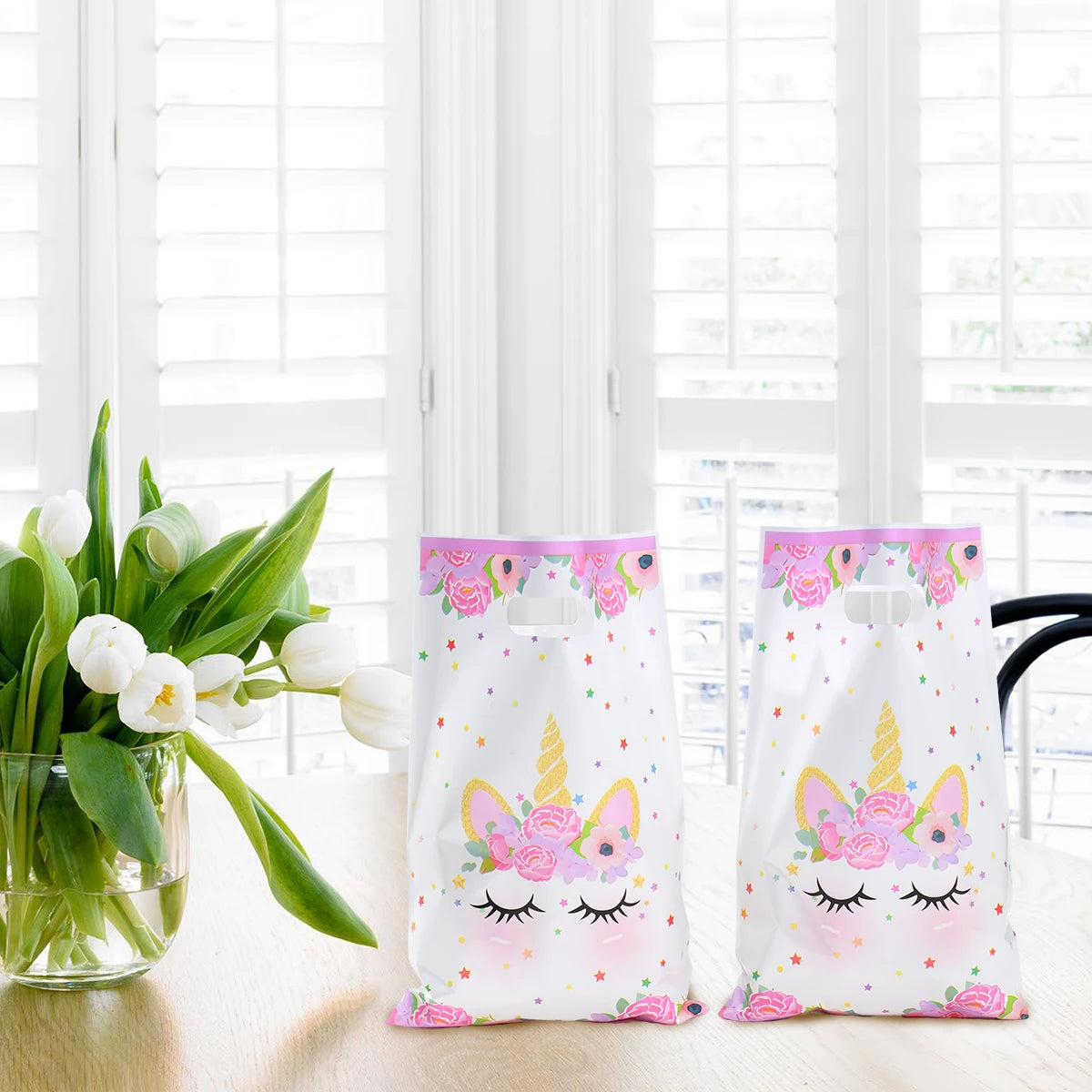 10/25/50 unidades Bolsas de Regalo de Unicornio para Dulces – Lindas Bolsas de Mano para Recuerdos de Fiesta, Decoraciones de Cumpleaños, Baby Showers, Regalos para Niños y Artículos de Celebración