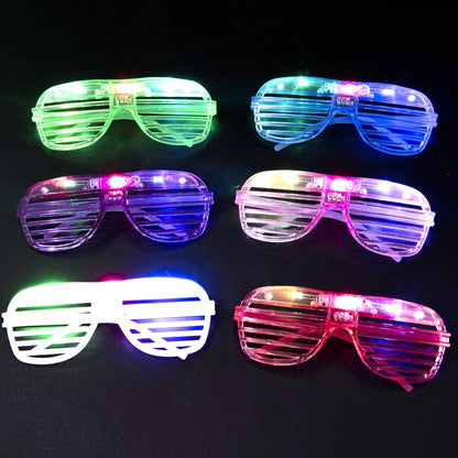 Lunettes de fête lumineuses à LED – Lunettes néon phosphorescentes 3 modes pour anniversaires, mariages et festivals