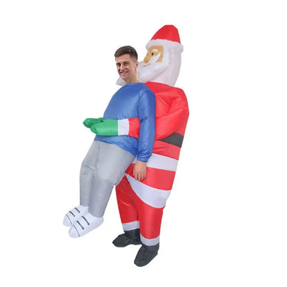 Funny Inflatable Christmas Costumes for Adults and Kids, Santa Claus Reindeer Snowman Christmas Tree Penguin Outfit for Halloween, Xmas, Carnival and Holiday Parties