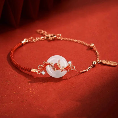 Pulsera de cuerda roja con nudo de la suerte – Pulsera de hilo ajustable hecha a mano para mujeres y hombres, regalo de joyería amuleto de la amistad