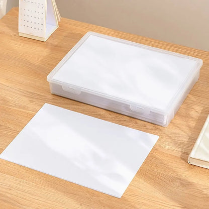 Caja organizadora de plástico transparente – Contenedor portátil a prueba de polvo para documentos, papelería y accesorios