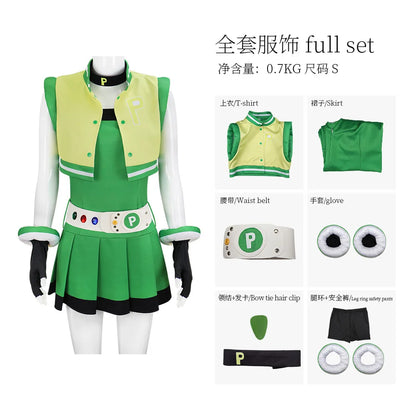 Powerpuff Girls Cosplay Costume – Full Set Blossom / Buttercup / Bubbles Halloween Dress with Belt