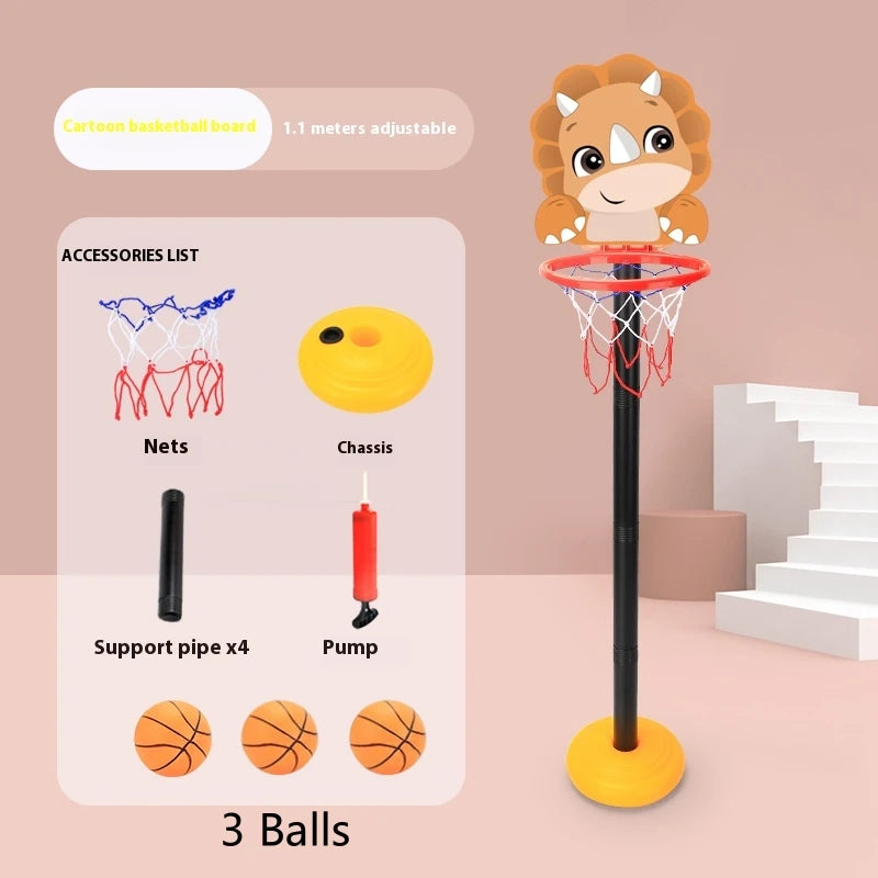 Children’s Version Vertical Adjustable Lifting Basketball Rack – Outdoor & Indoor Sports Cartoon Rebound Parent-Child Interactive Toy