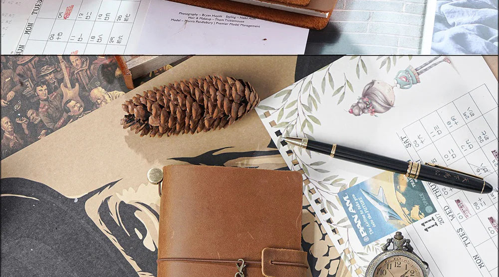 Genuine Leather Refillable Travel Journal – Handmade Retro Diary, Sketchbook & Notebook