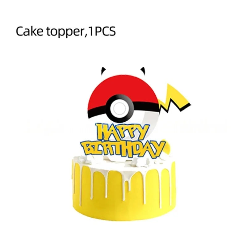 Pokémon Pokéball Birthday Decorations Tableware Set – Paper Plates, Cups & Napkins Party Supplies for Kids, Girls & Boys Birthday Celebration