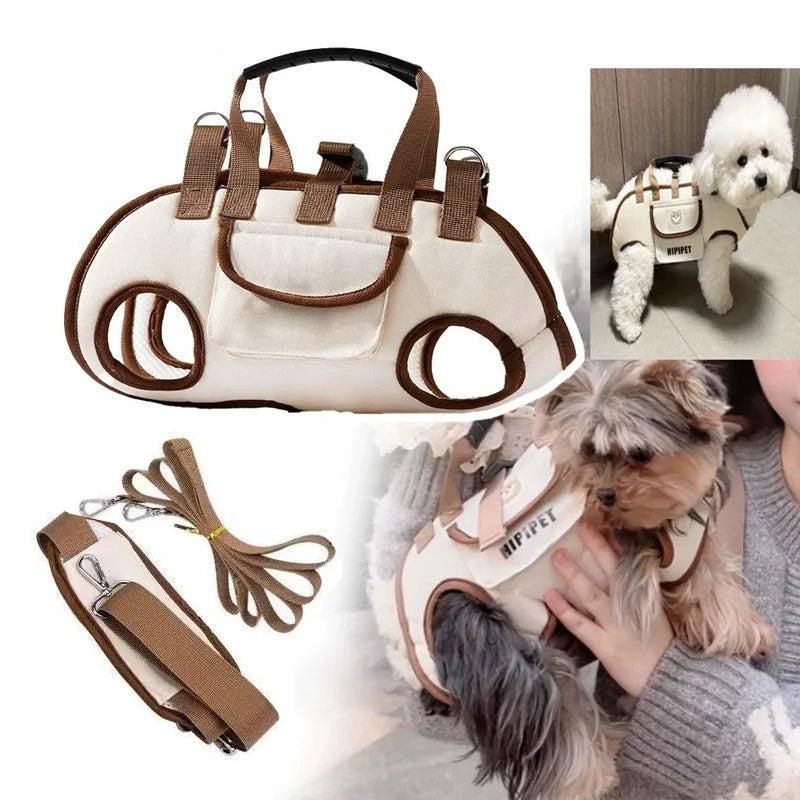 Hands-Free Pet Carrier Sling Backpack Adjustable Air Mesh Travel Bag for Dogs & Cats with Lift Harness