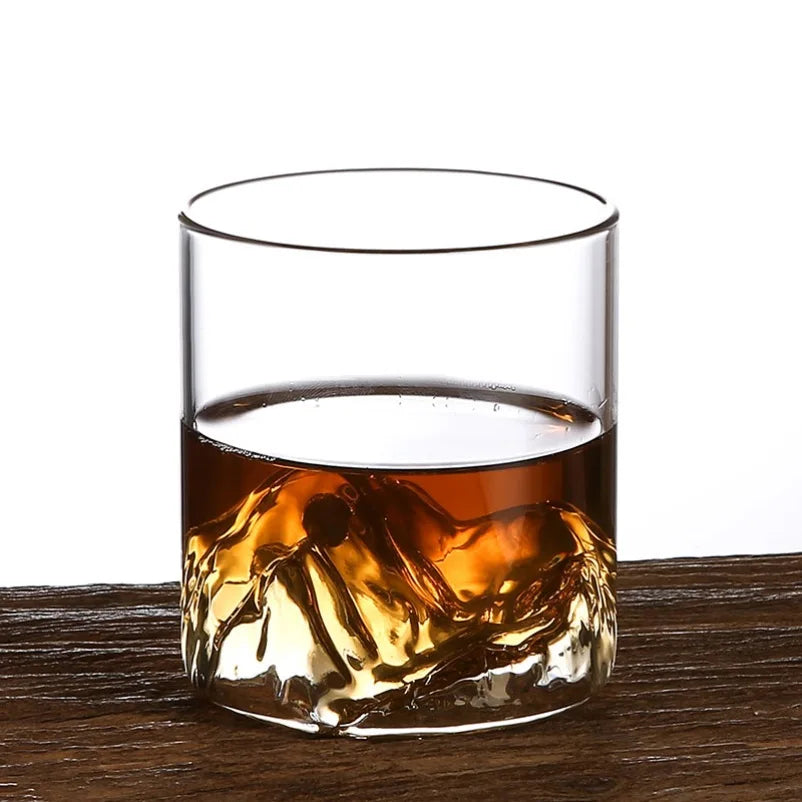 5 Oz 3D Guanshan Whiskey Glass – Transparent Crystal Drinking Cup for Whiskey, Cognac, Cocktails, Ice Wine & Bar Drinks