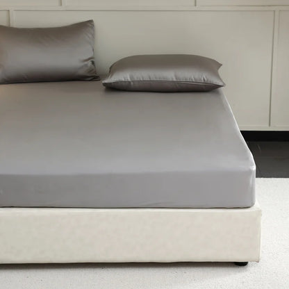 Luxury Mulberry Silk Fitted Sheet – Soft Elastic Mattress Cover for Single, Double, Queen & King Beds