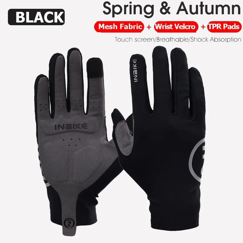 Guantes de ciclismo INBIKE 2024 – Guantes de bici de forro polar con dedos completos y acolchado de gel para hombre, accesorios de invierno con pantalla táctil para ciclismo de carretera y MTB