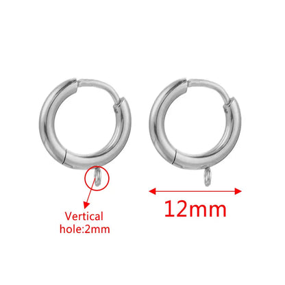 10-Piece Gold Stainless Steel Hoop Earring Hooks with Round Posts – DIY Earring Making Supplies & Jewelry Findings for Women