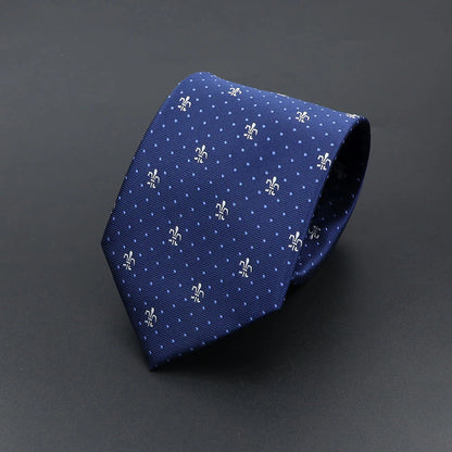 Corbata de hombre de fantasía con perro de dibujos animados, Paisley, rayas y lunares para negocios y bodas