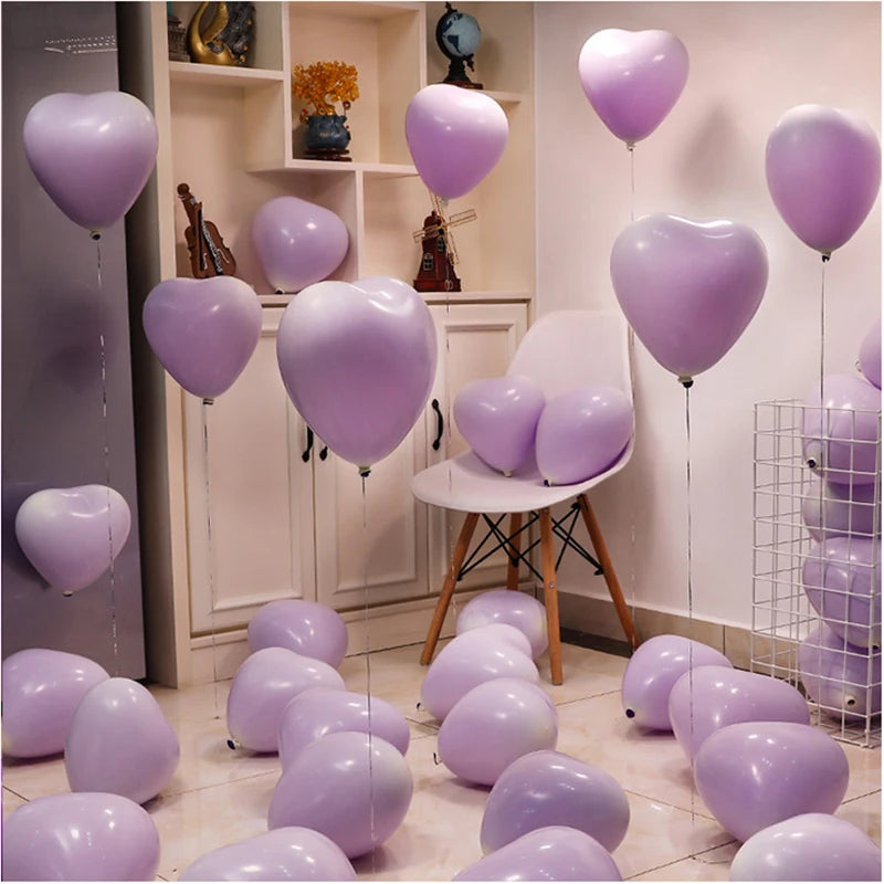 12-Inch Heart Balloons – Love Helium Balloons for Weddings, Birthdays, Valentine's & Party Decor