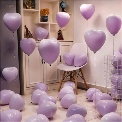 12-Inch Heart Balloons – Love Helium Balloons for Weddings, Birthdays, Valentine's & Party Decor