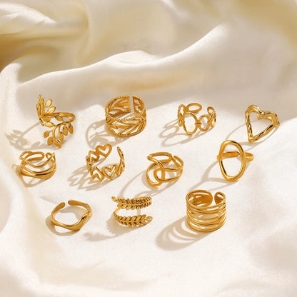 Gold Stainless Steel Heart Ring – Waterproof Hollow Heart Finger Ring for Women | Minimalist Fashion Jewelry Gift